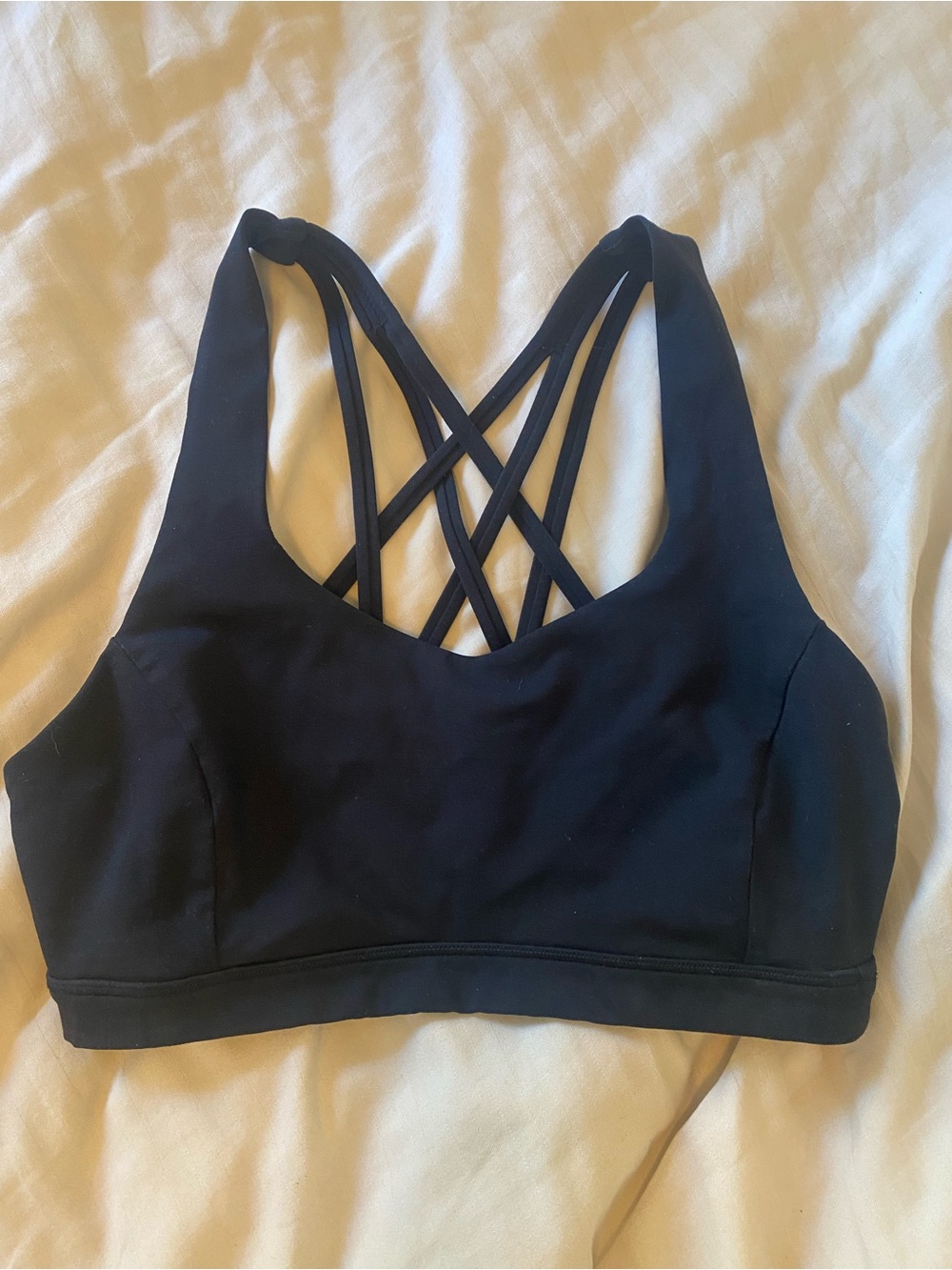 Lululemon Free To Be Serene Black Sports Bra, Size 6